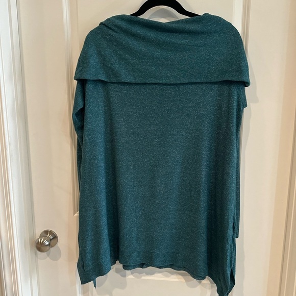 Soft Surroundings Ava Teal Shawl Collar Tunic - 1X - Picture 3 of 4